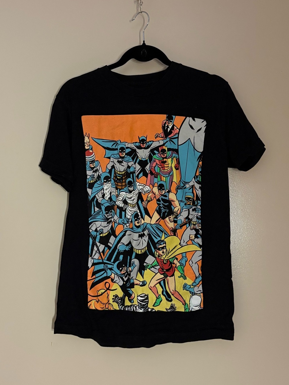 Black Graphic Batman & Robin Short Sleeve Tee